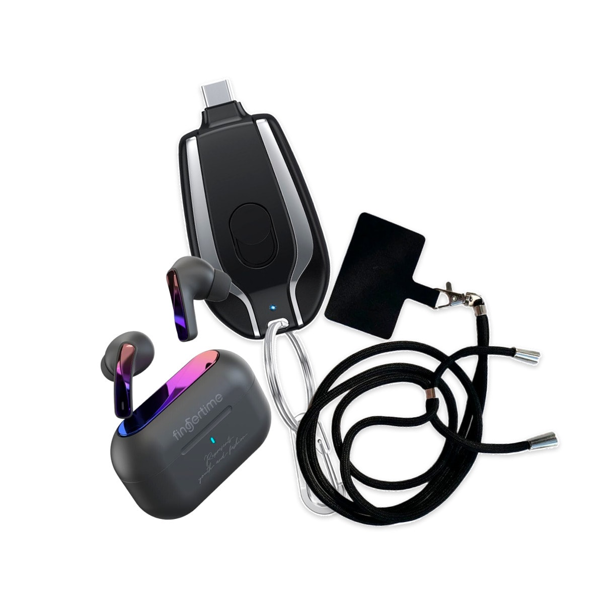 Passenger Princess paket za punce: power bank, Bluetooth slušalke in vrvica za telefon