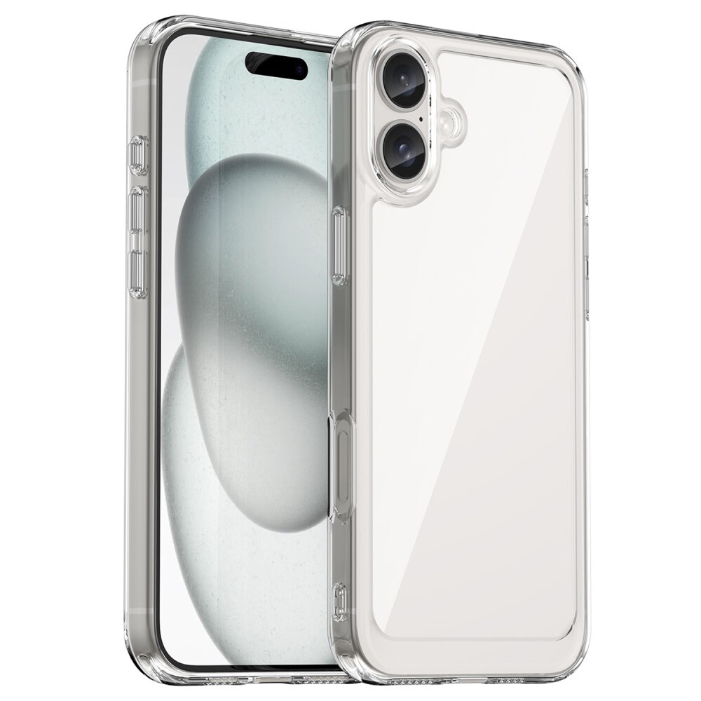 Hibriden ovitek "Frame Shield" za iPhone 16 - prozoren