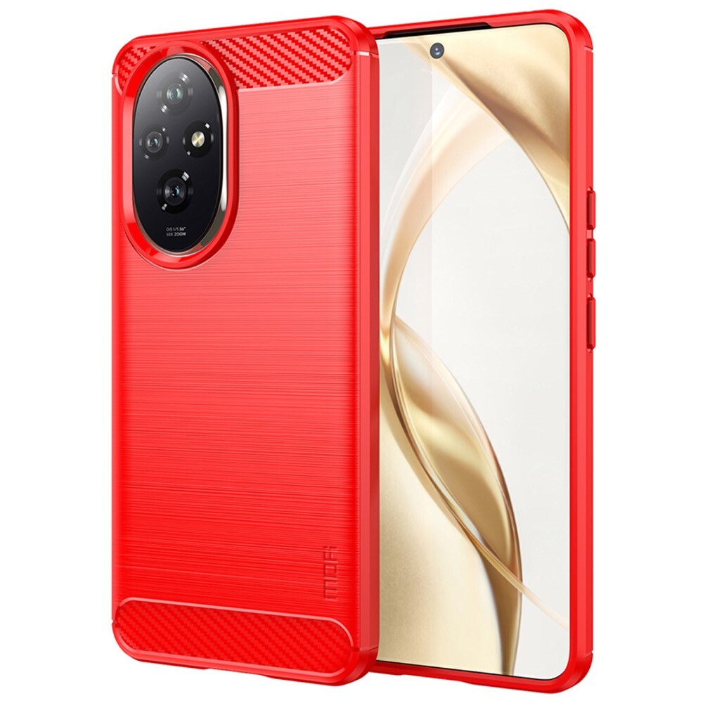 TPU gel ovitek "Brushed Carbon" za Honor 200 - rdeč