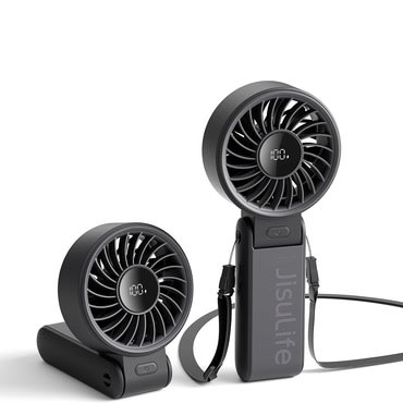 Premium prenosni mini ročni ventilator JisuLife "Life7" s petimi hitrostmi - črn