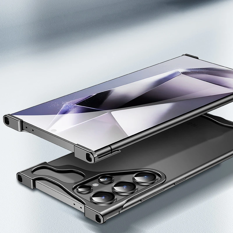 Minimalističen ovitek Naked Metal z alu zaščito robov in steklom za zadnje kamere za Xiaomi 14 - titanium silver