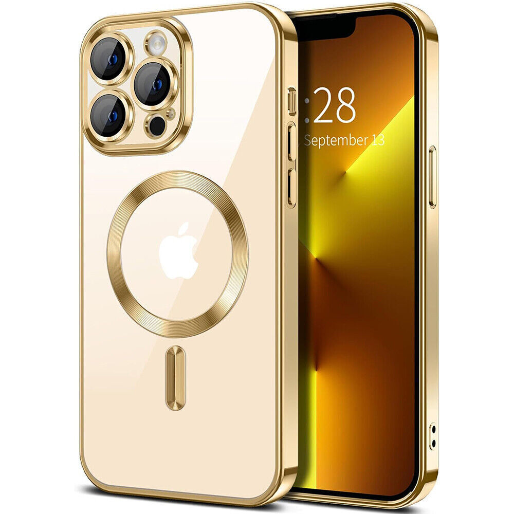 Hibridni ovitek MagShield z zaščito zadnje kamere in 2 magnetoma MagSafe za iPhone 16 - metallic gold