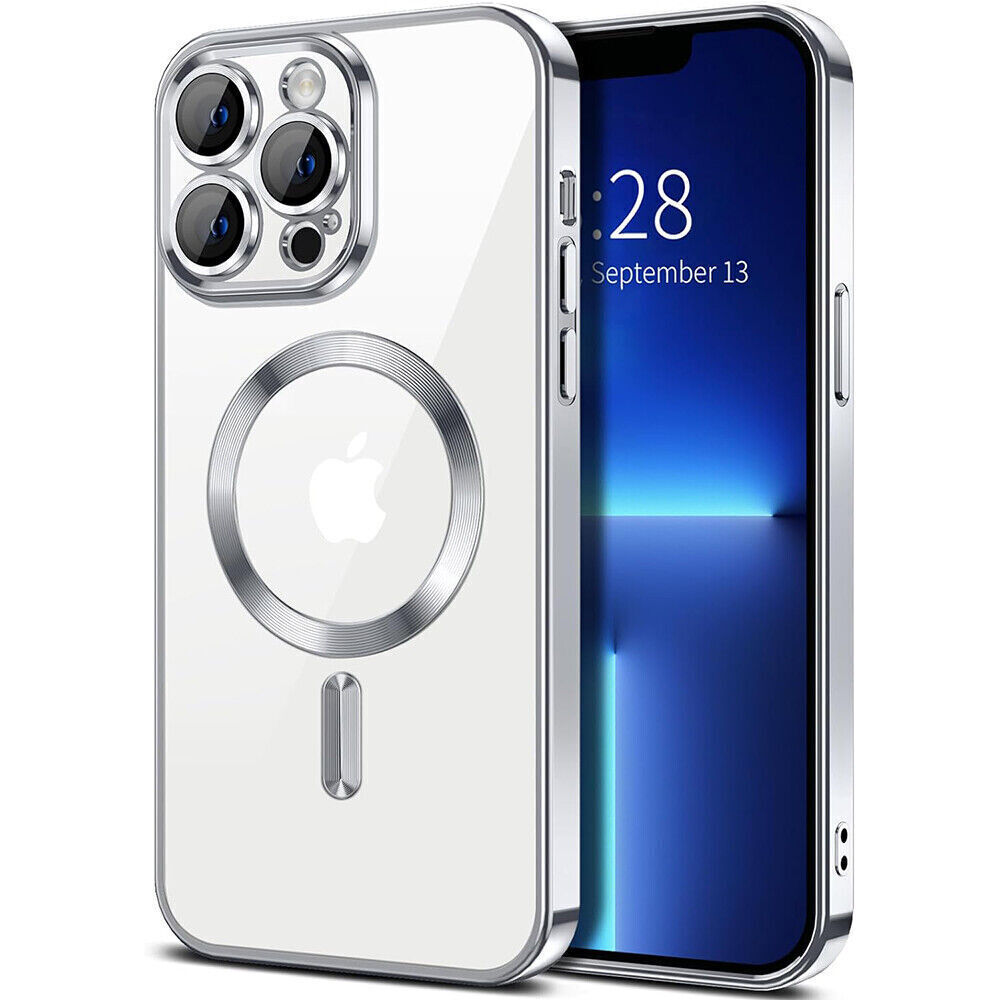 Hibridni ovitek MagShield z zaščito zadnje kamere in 2 magnetoma MagSafe za iPhone 16 Pro Max - metallic silver