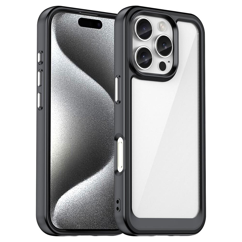 Hibriden ovitek "Frame Shield" za iPhone 16 Pro Max - črn