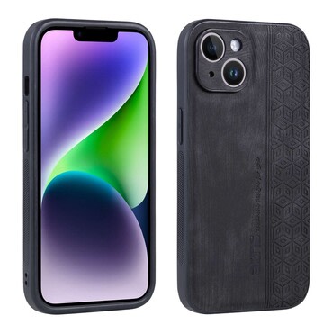Premium ovitek Cube Leather za iPhone 16 z vgrajeno zaščito zadnjih kamer - graphite black