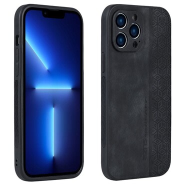 Premium ovitek Cube Leather za iPhone 16 Pro Max z vgrajeno zaščito zadnjih kamer - graphite black