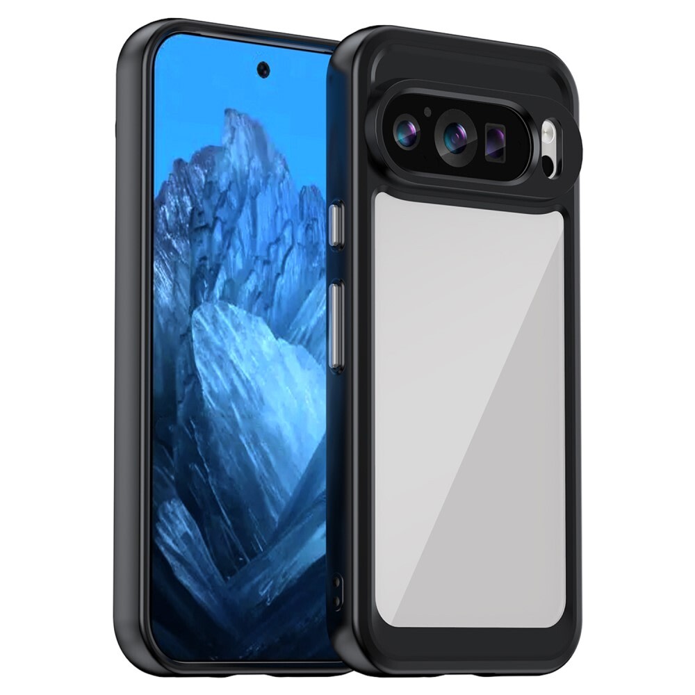 Hibriden ovitek "Frame Shield" za Google Pixel 9 / Pixel 9 Pro - črn