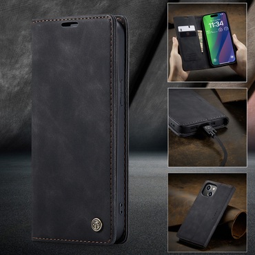 Etui CaseMe MagFlip za iPhone 16 Plus z najvišjim nivojem zaščite in samodejnim magnetnim zapiranjem - smooth black