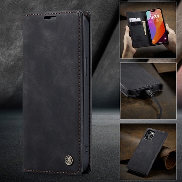 Etui CaseMe MagFlip za iPhone 16 Pro Max z najvišjim nivojem zaščite in samodejnim magnetnim zapiranjem - smooth black Etui CaseMe MagFlip za iPhone 16 Pro Max z najvišjim nivojem zaščite in samodejnim magnetnim zapiranjem - smooth black
