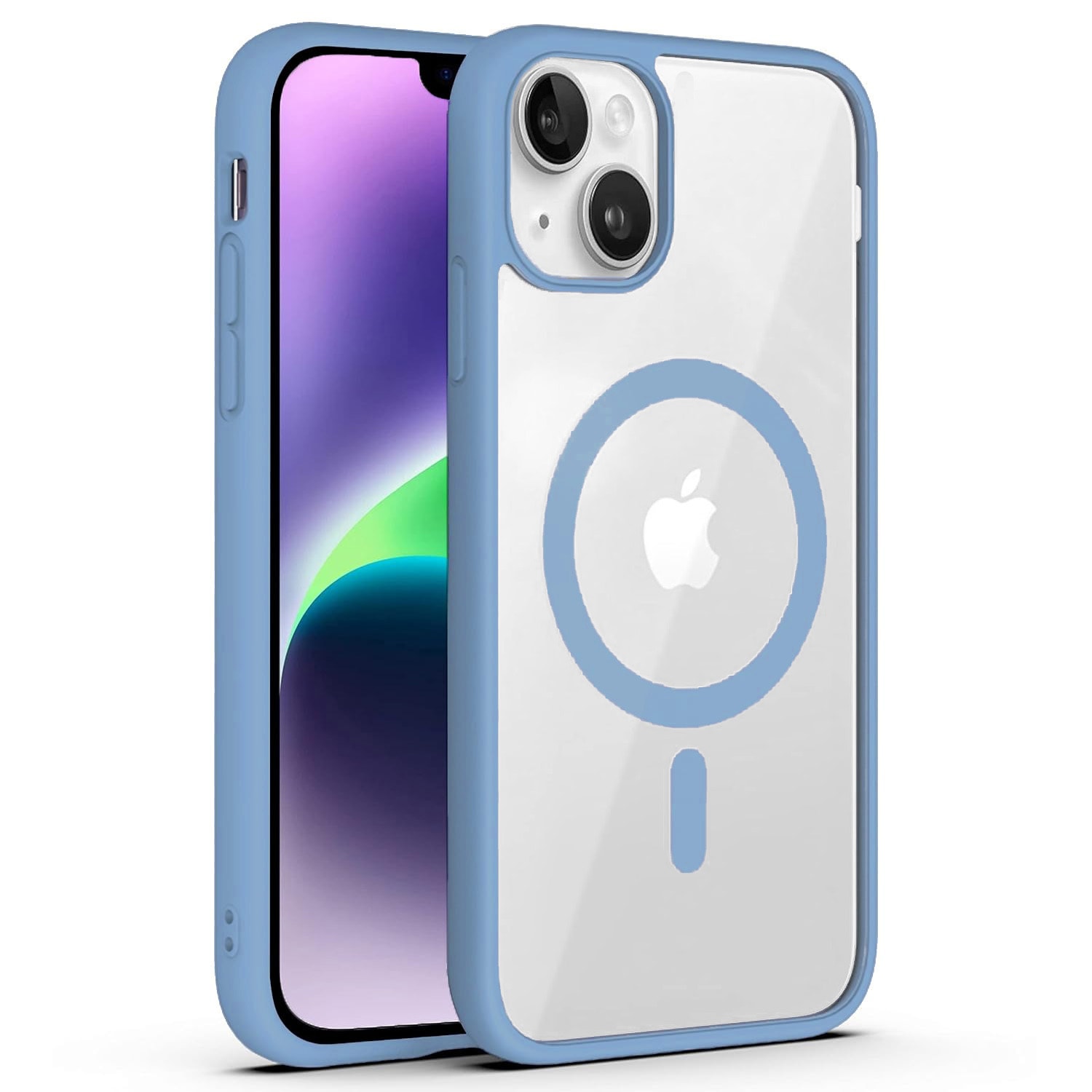 Hibridni ovitek "PastelMag" z magnetom MagSafe za iPhone 16 Plus - sky blue