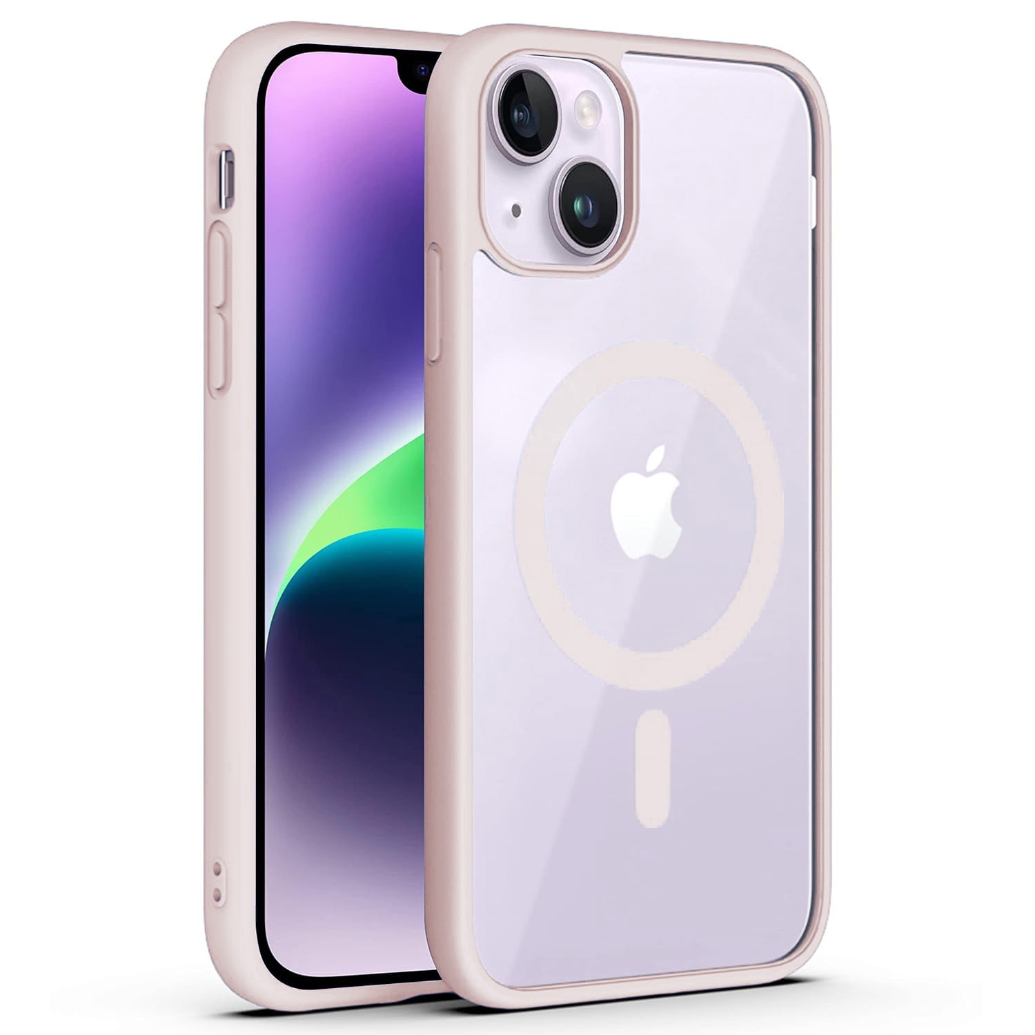 Hibridni ovitek "PastelMag" z magnetom MagSafe za iPhone 16 Plus - light pink