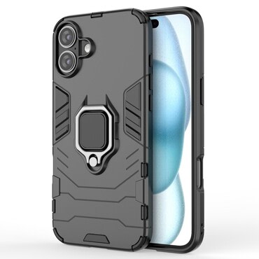 Robusten ovitek "Impact X Ring" za iPhone 16 Plus - črn