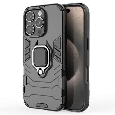 Robusten ovitek "Impact X Ring" za iPhone 16 Pro - črn