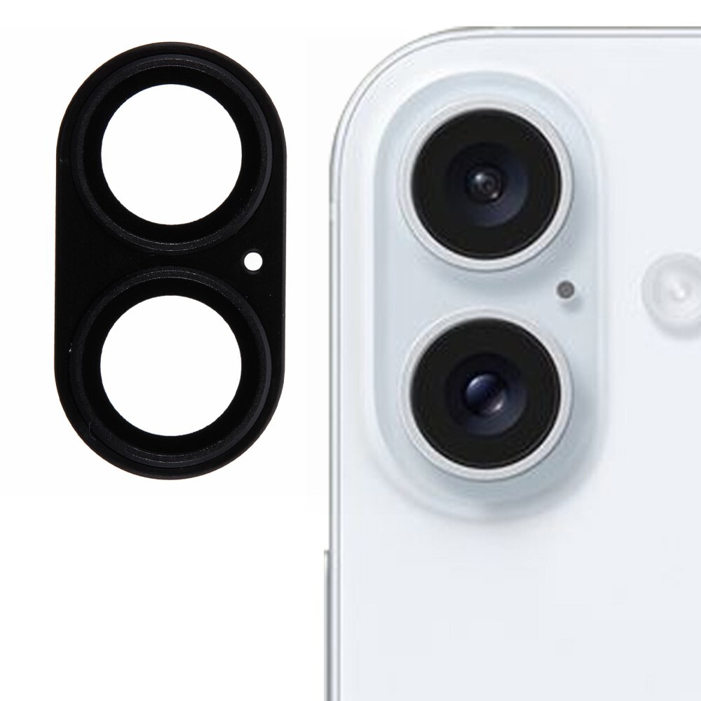 Full body zaščitno steklo za zadnjo kamero za iPhone 16 - črno
