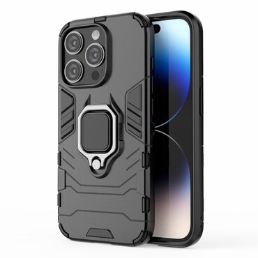 Robusten ovitek "Impact X Ring" za iPhone 15 Pro Max - črn