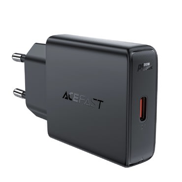 Ultra tanek stenski polnilni adapter Acefast "A65", z GaN tehnologijo in 1x USB-C izhodom 20W - črn Ultra tanek stenski polnilni adapter Acefast "A65", z GaN tehnologijo in 1x USB-C izhodom 20W - črn