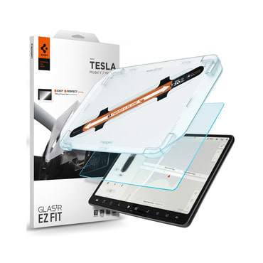 Zaščitno steklo Spigen "EZ Fit Anti Glare" za Tesla Model 3 (2024) - Kaljeno zaščitno steklo s slojem proti bleščanju - transparent