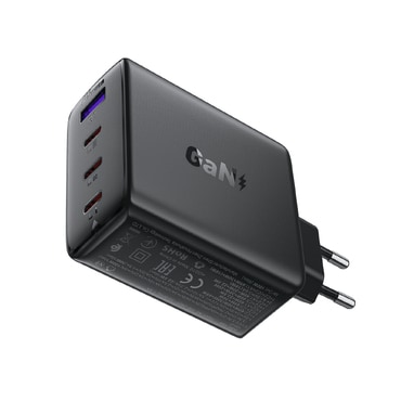 Premium stenski polnilni adapter Acefast "A94" z GaN tehnologijo, 1x USB-A in 3x USB-C izhodoma 100W - črn Premium stenski polnilni adapter Acefast "A94" z GaN tehnologijo, 1x USB-A in 3x USB-C izhodoma 100W - črn