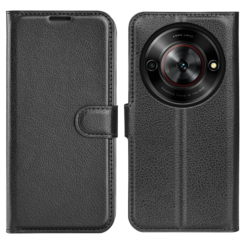 Etui "Litchi" za Telemach 5G Pro telefon / ZTE Blade A75 5G - črn