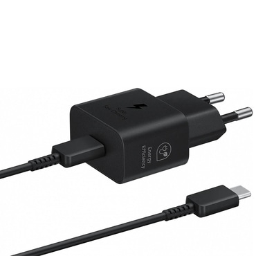 Originalen stenski polnilec in USB-C kabel Samsung EP-T2510X 25W - 1m - črn Originalen stenski polnilec in USB-C kabel Samsung EP-T2510X 25W - 1m - črn
