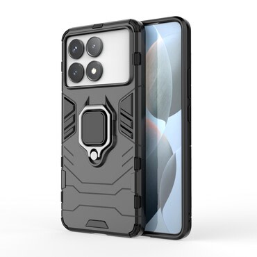 Robusten ovitek "Impact X Ring" za Xiaomi Poco F6 Pro - črn
