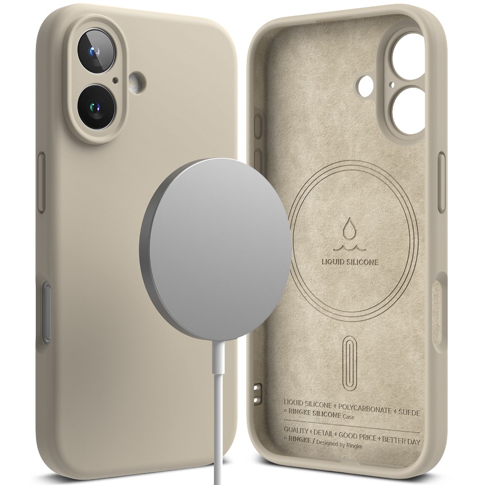 Ovitek Ringke "Silicone Magnetic" za iPhone 16 - stone