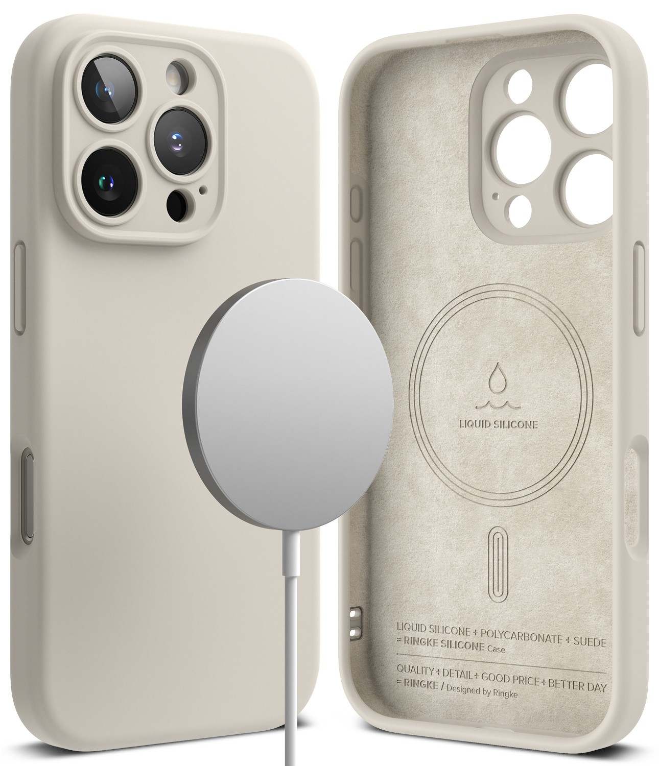 Ovitek Ringke "Silicone Magnetic" za iPhone 16 Pro Max - stone