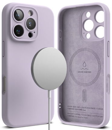 Ovitek Ringke "Silicone Magnetic" za iPhone 16 Pro - light purple