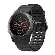 Silikonski pas za uro Garmin Fenix 8 47mm / E 47mm / Quatix 7 Pro / Forerunner 945 - črn