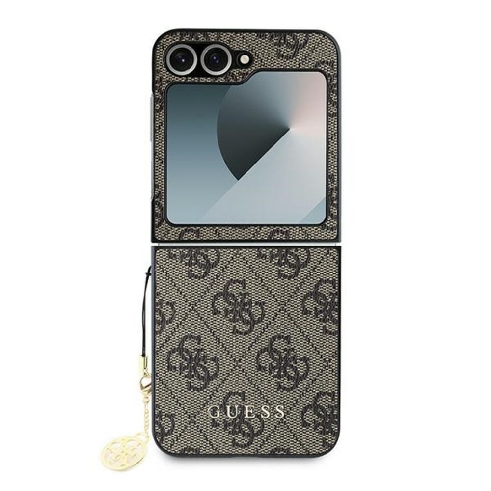 Originalen trden TPU ovitek Guess "Charms" za Samsung Galaxy Z Flip6 - brown