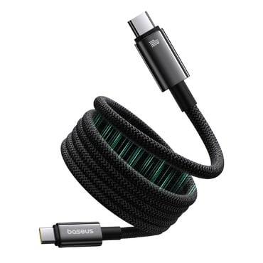 Polnilni in podatkovni kabel Baseus "Tungsten Gold" pleten USB-C v USB-C kabel z magnetnim navijanjem 100W - 1m - črn Polnilni in podatkovni kabel Baseus "Tungsten Gold" pleten USB-C v USB-C kabel z magnetnim navijanjem 100W - 1m - črn