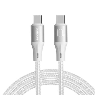 USB-C v USB-C pleten polnilni in podatkovni kabel JoyRoom "A25" za hitro polnjenje 100W - 1.2m - bel USB-C v USB-C pleten polnilni in podatkovni kabel JoyRoom "A25" za hitro polnjenje 100W - 1.2m - bel