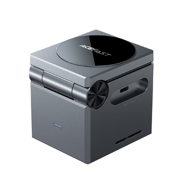 Namizni brezžični polnilec 3v1 Acefast "Rubic"s Cube" 15W za polnjenje vseh QI podprtih naprav - črn