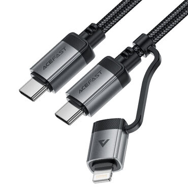 USB-C v USB-C in Lightning polnilni in podatkovni kabel Acefast "C20" za hitro polnjenje 60W - 1.2m - črn USB-C v USB-C in Lightning polnilni in podatkovni kabel Acefast "C20" za hitro polnjenje 60W - 1.2m - črn