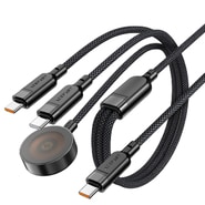 3v1 polnilni in podatkovni kabel Acefast "C6" za hitro polnjenje 100W - 1.2m - črn