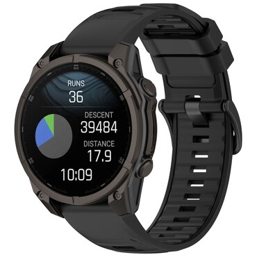 Silikonski pas za uro Garmin Fenix 8 47mm / E 47mm / Quatix7 Pro / Forerunner 945 - črn