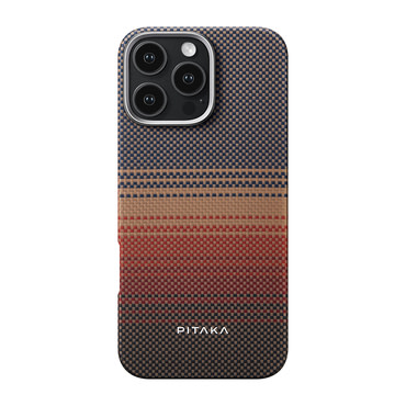 Premium ovitek Pitaka "Tactile Woven MagEZ 5" za iPhone 16 Pro - sunset