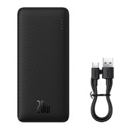 Power bank Baseus "Airpow 20W" z enim USB-C, USB in micro USB vhodom ter USB-C kablom - 10000 mAh - črn