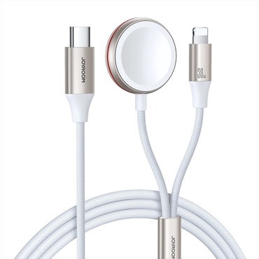 Brezžična polnilna postaja za Apple Watch ure in lightning kabel Joyroom 2v1 "IW012" - USB-C 3.5W - 1.5m - bela Brezžična polnilna postaja za Apple Watch ure in lightning kabel Joyroom 2v1 "IW012" - USB-C 3.5W - 1.5m - bela