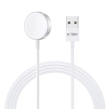 Brezžična polnilna postaja Tech-Protect "UltraBoost" za Apple Watch ure - USB-A 2.5W - 1.2m - bela Brezžična polnilna postaja Tech-Protect "UltraBoost" za Apple Watch ure - USB-A 2.5W - 1.2m - bela