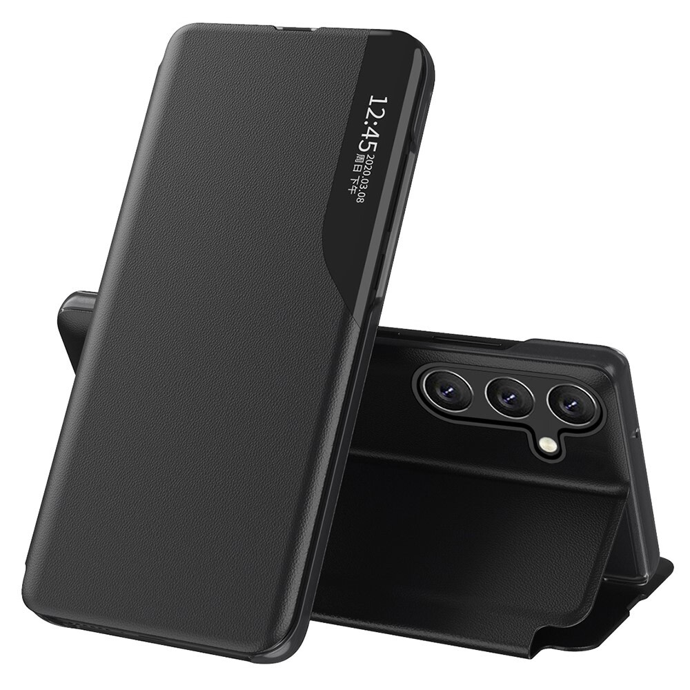 Etui "Edge View" za Samsung Galaxy S25 - črn