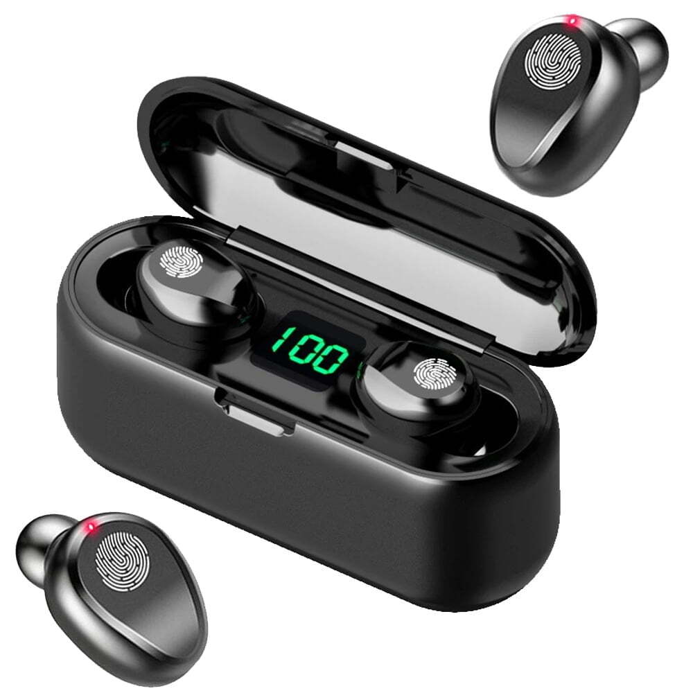 Bluetooth slušalke SoundTrix z vgrajenim zasilnim Power bankom in stojalom za telefon 3v1 - 2000 mAh - black