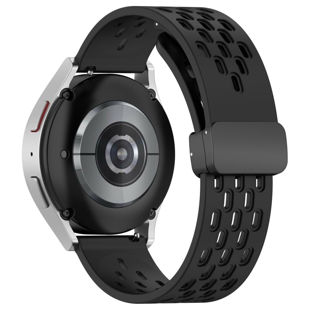 Silikonski pas "Dots" za uro Samsung Galaxy Watch 3 45mm / Huawei Watch GT5 46mm / Huawei Watch GT5 Pro 46mm - črn