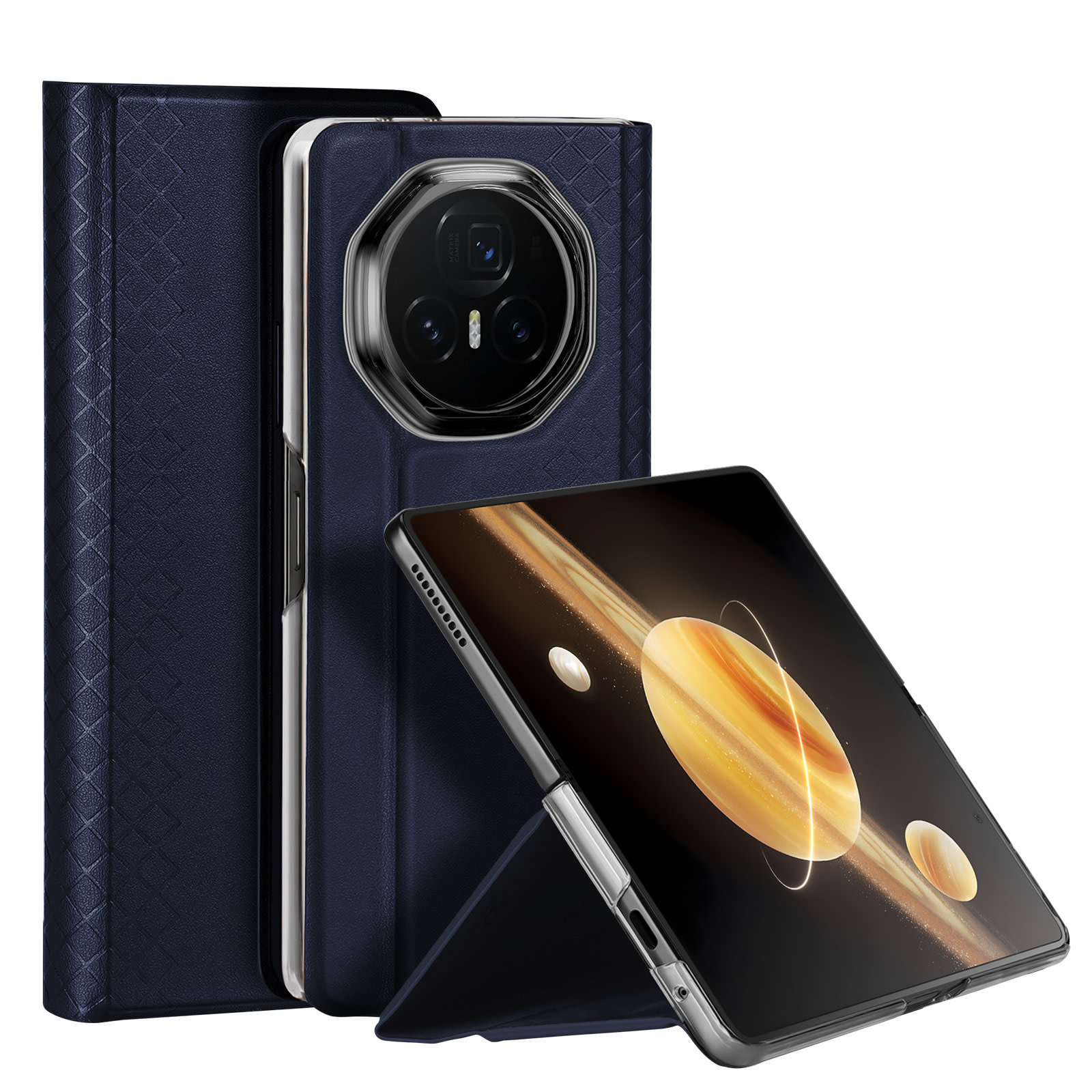 Premium ovitek "Bril" iz umetnega usnja za Honor Magic V3 - moder