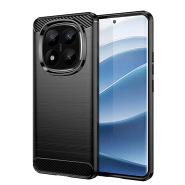 TPU gel ovitek "Brushed Carbon" za Redmi Note 14 Pro Plus 5G - črn