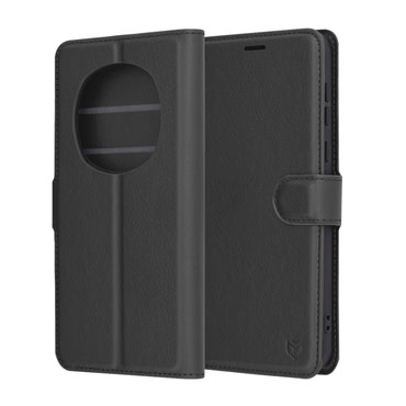 Etui Techsuit "Leather Folio" za Honor Magic7 Pro - črn