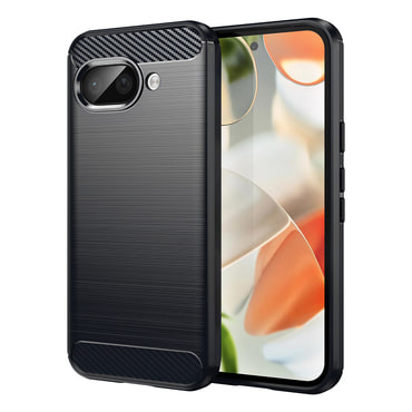 TPU gel ovitek "Brushed Carbon" za Google Pixel 9a - črn