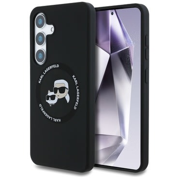 Originalen ovitek Karl Lagerfeld "Double Heads MagSafe" za Samsung Galaxy S25 - črn Originalen ovitek Karl Lagerfeld "Double Heads MagSafe" za Samsung Galaxy S25 - črn