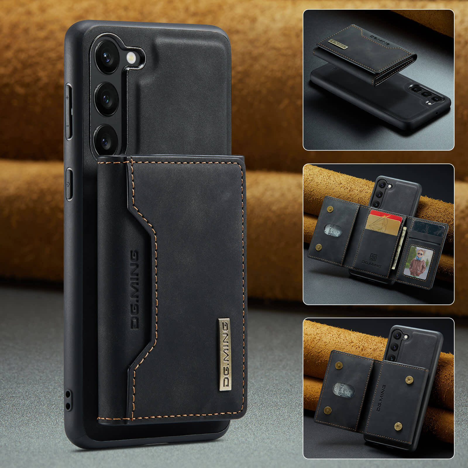 Ovitek za Samsung Galaxy S25 CaseMe DG.MING MAG z magnetno denarnico - pulse black