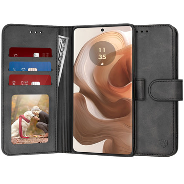 Etui Techsuit "Diary Book" za Motorola Edge 50 Ultra - črn